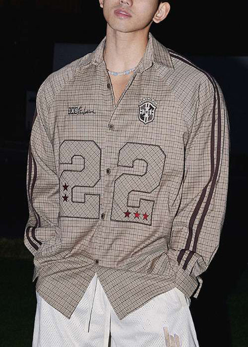 Chemises à carreaux et rayures pour hommes, col Peter, en coton, à rayures, pour le printemps