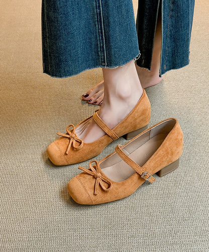 Chunky Strap Schuhe Wildleder Schnalle Neue Spleißen Rot