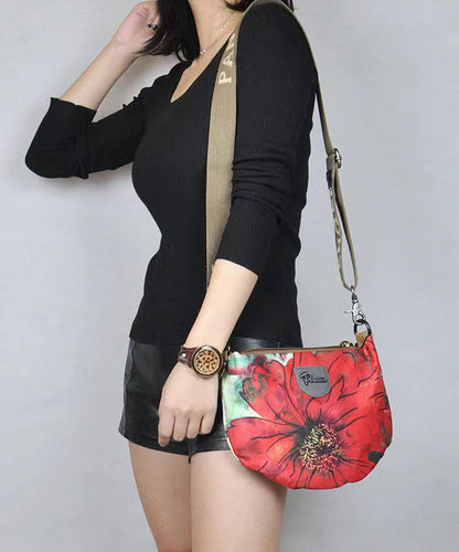 New Retro Red Print Versatile CrossBody Bag Ada Fashion