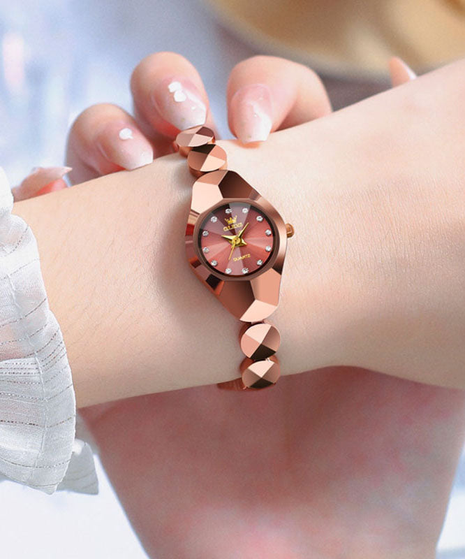 Quartz Waterproof Steel New Gold Watches Rose Movement Stainless