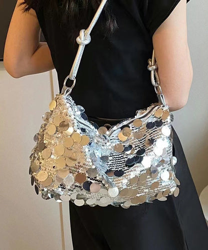 Nouveau sac à main élégant à paillettes argentées QF015