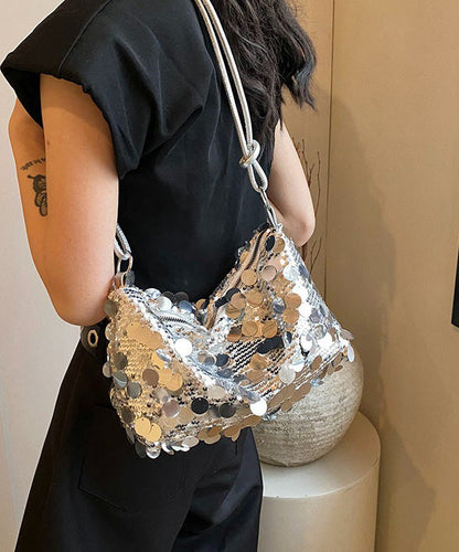 Nouveau sac à main élégant à paillettes argentées QF015