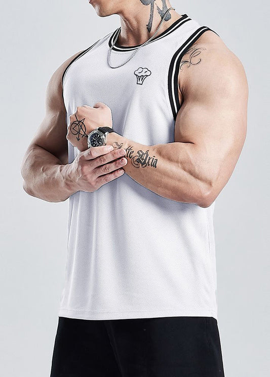 Débardeur Summer Out New Hollow en coton blanc imprimé pour homme