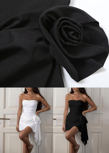 Neues weißes trägerloses ärmelloses Kleid mit Blumenmuster