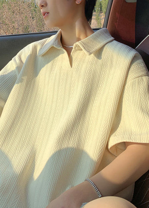 Neu Gelb Sommer Polo Baumwolle Shirts Männer Solide Übergroßen