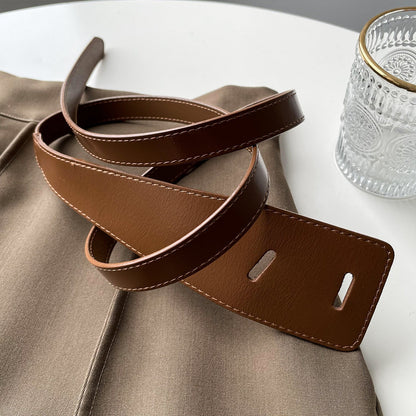 Temperament Pu Leather Personalized Knot Buckle Belt OP1020