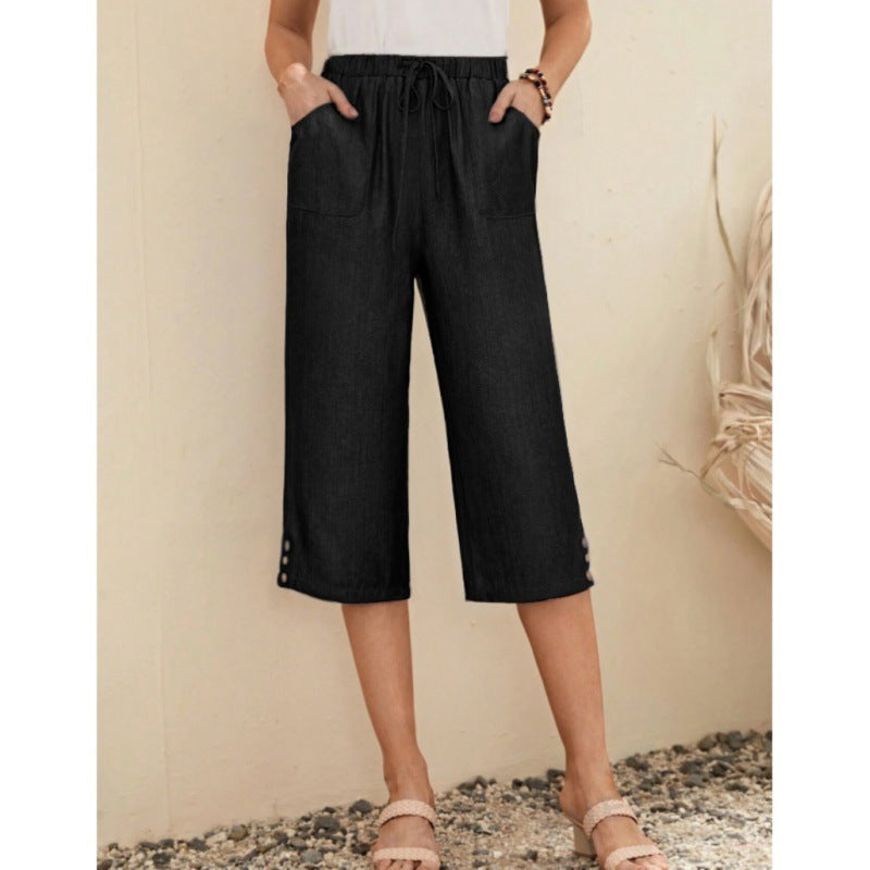 Loose Casual Plain Pants QN65