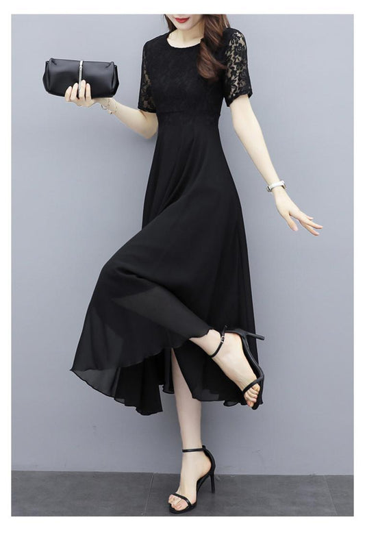 Combinaison ample élégante à col ras du cou en dentelle QN77