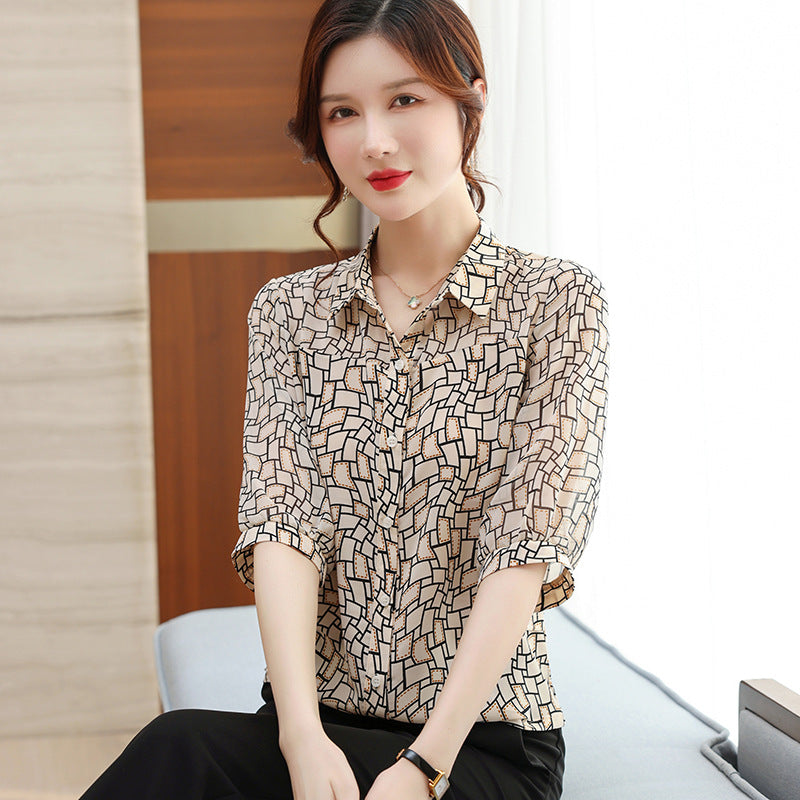 Shift Holiday Cotton-Blend Blouse WI106