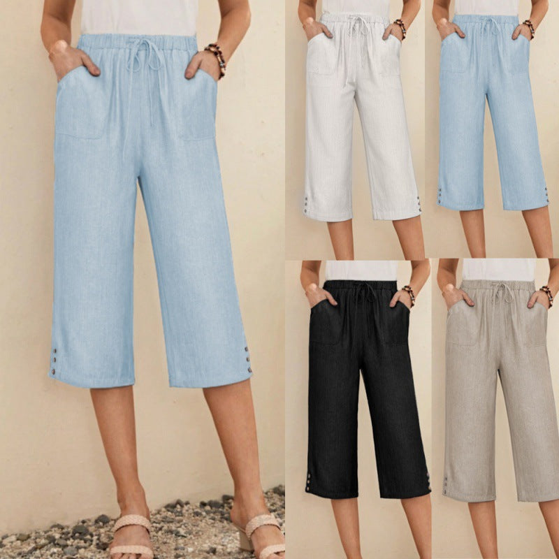 Loose Casual Plain Pants QN65