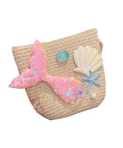 Sac messager pour enfants style sirène océanique à paillettes IU011