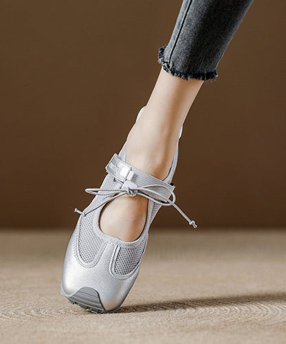 Flache Spleißen Frauen Atmungsaktive Schuhe Orange Mesh Boutique