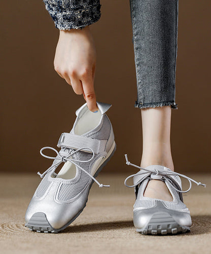 Flache Spleißen Frauen Atmungsaktive Schuhe Orange Mesh Boutique