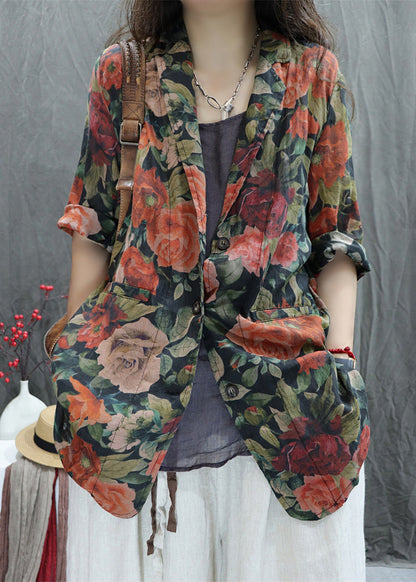 Coats Peter Orange Kragen Pan Baumwolle Knopf Taschen Armband