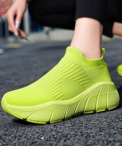 Orange Sportschuhe mit Plateausohle aus elastischem Stoff für Damen TP025