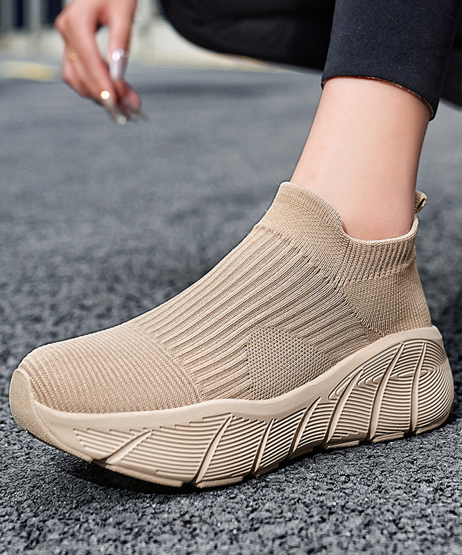 Orange Sportschuhe mit Plateausohle aus elastischem Stoff für Damen TP025