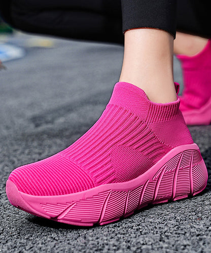 Orange Sportschuhe mit Plateausohle aus elastischem Stoff für Damen TP025