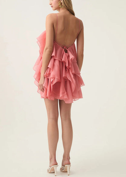 Spaghetti-Blumenkleid, orangefarbener Träger, kalte Baumwolle, ärmellos