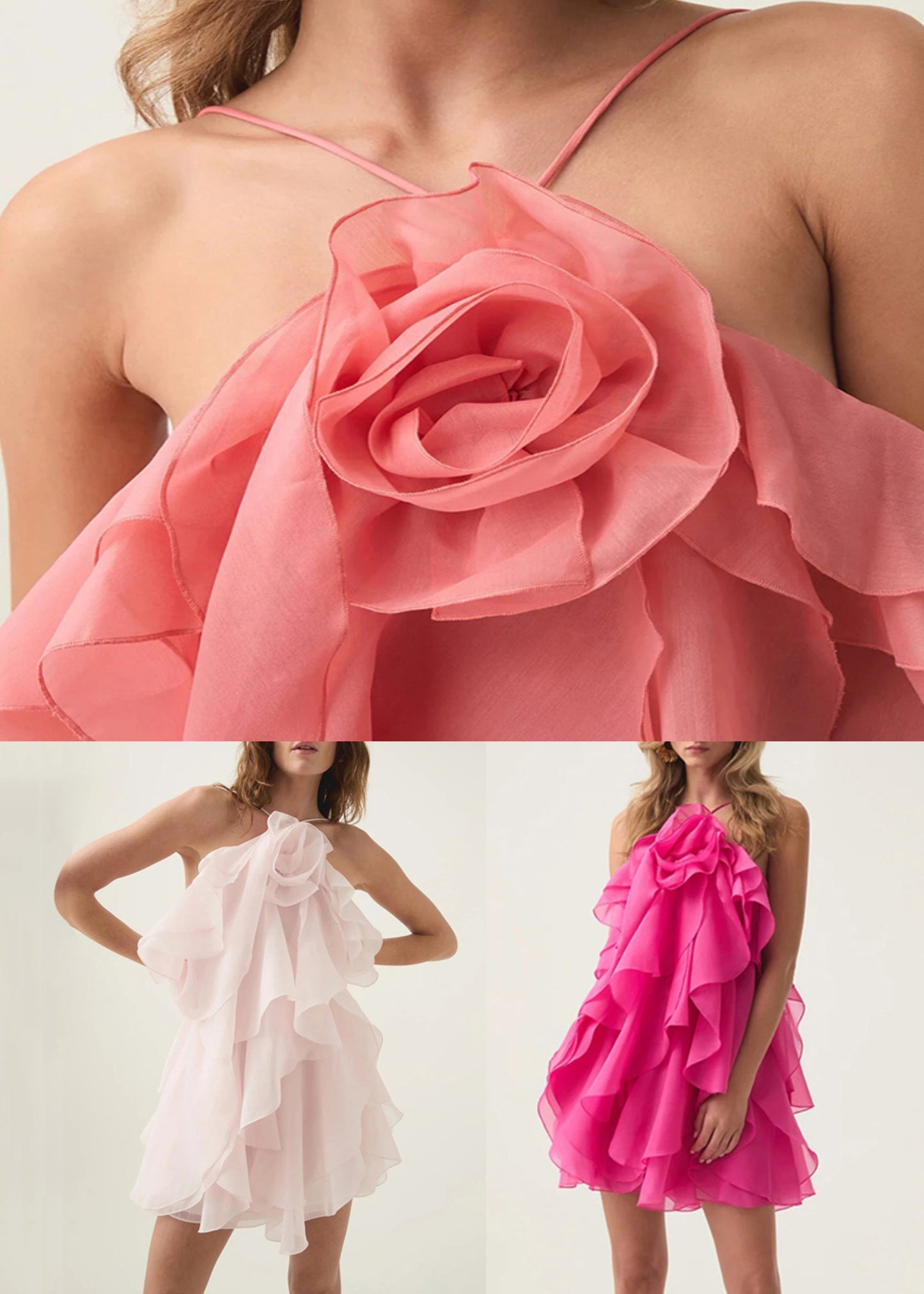 Spaghetti-Blumenkleid, orangefarbener Träger, kalte Baumwolle, ärmellos