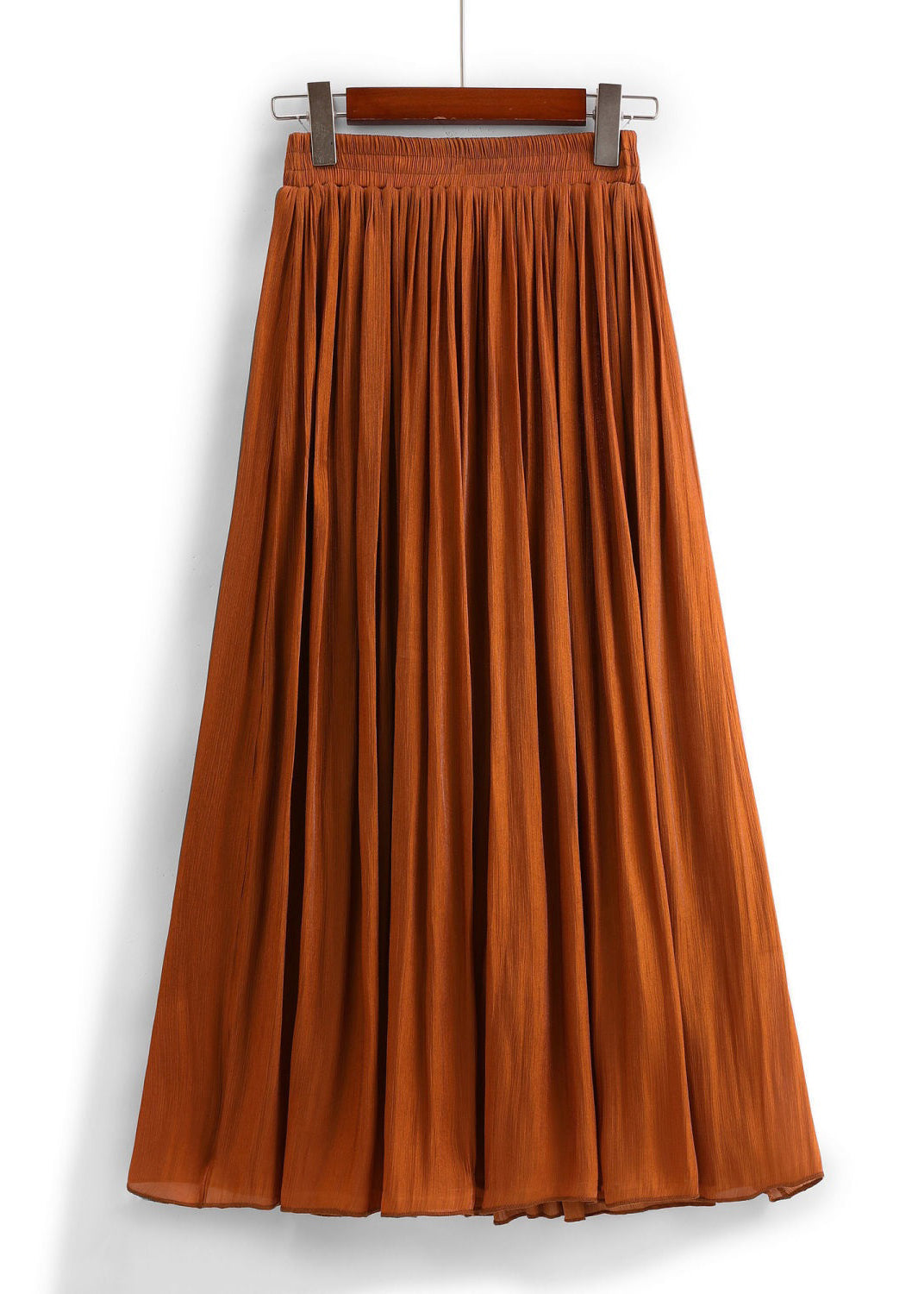 Orange Wrinkled Cotton Pleated Skirts High Waist AS1007 Ada Fashion