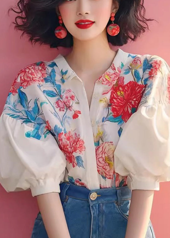 Hemd Beige Bio Ärmelkragen Print Peter Lantern Pan