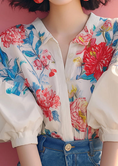 Hemd Beige Bio Ärmelkragen Print Peter Lantern Pan