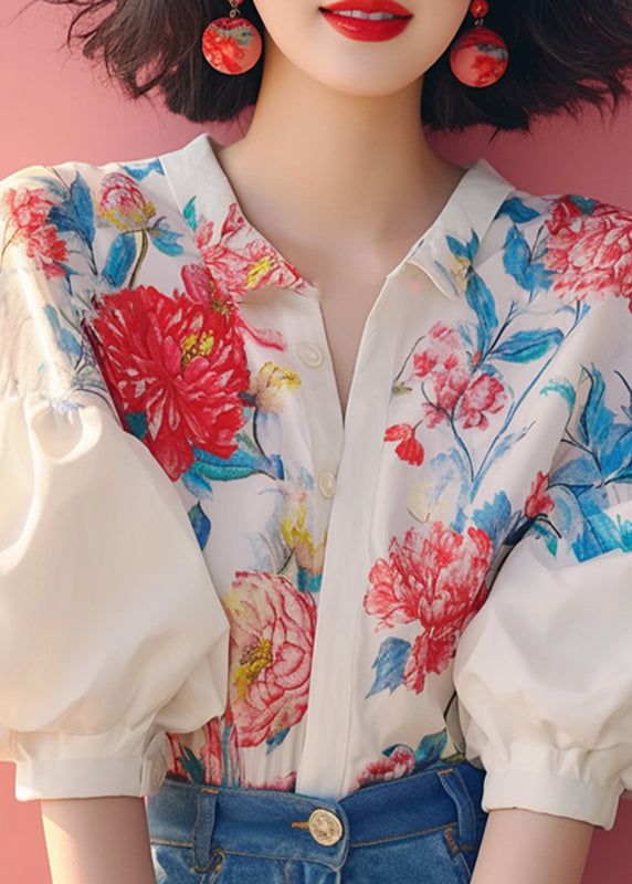 Hemd Beige Bio Ärmelkragen Print Peter Lantern Pan