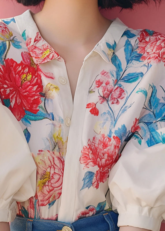 Hemd Beige Bio Ärmelkragen Print Peter Lantern Pan