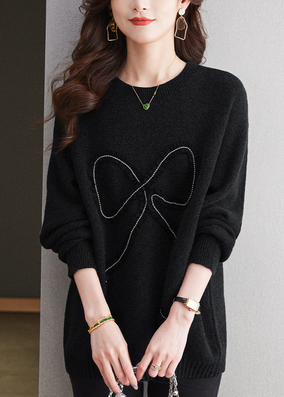 Bio-Kaffee O-Ausschnitt Patchwork Wollstrickpullover Winter RL033