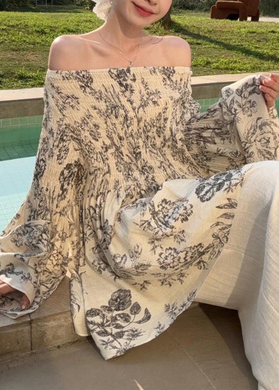 Bio Cold Shoulder Shirt Print Herbst