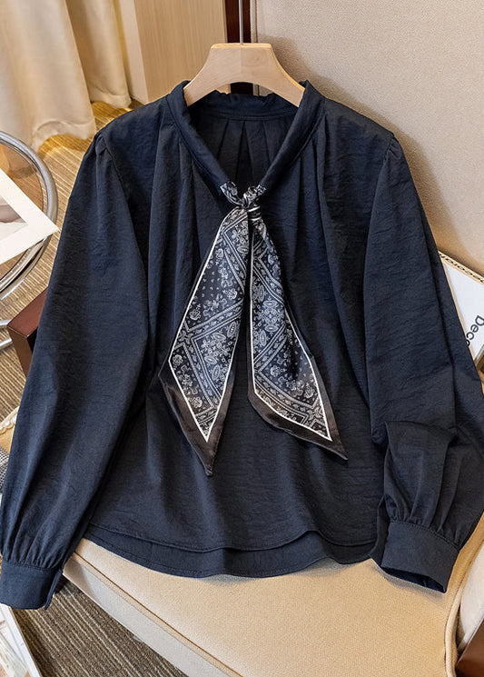 Bio Marineblau Oversize Schals Baumwolle Top Frühling YO008