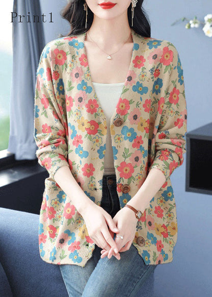 Bio-Wollcardigan mit V-Ausschnitt und Printtaschen, Frühling TQ013