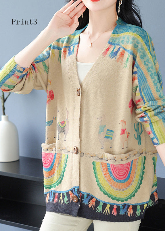 Bio-Wollcardigan mit V-Ausschnitt und Printtaschen, Frühling TQ013