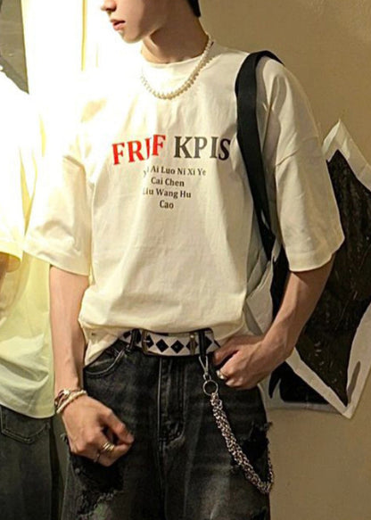 Bio-T-Shirt mit Rundhalsausschnitt und kurzen Ärmeln für Herren, Weiß SA012