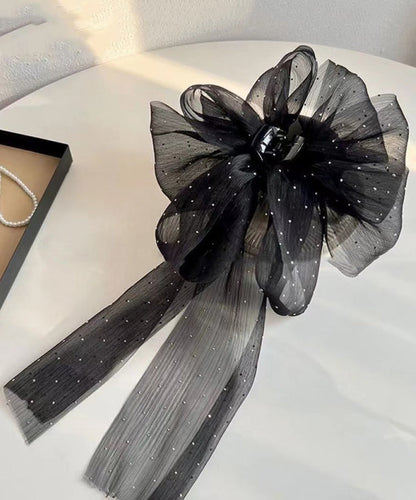Hairpin Tulle Ribbon Black Bow Dot Original