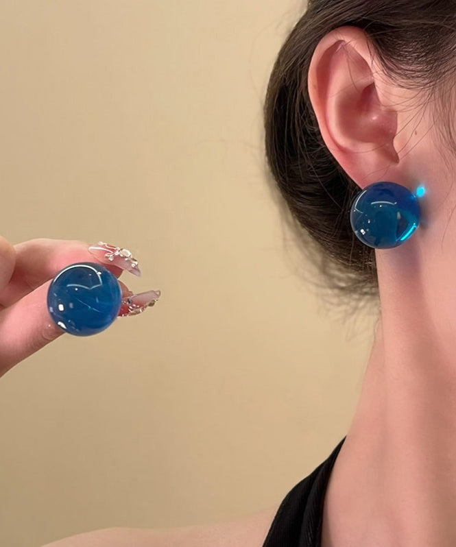 Stud Resin Alloy Original Design Blue Earrings