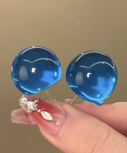Stud Resin Alloy Original Design Blue Earrings