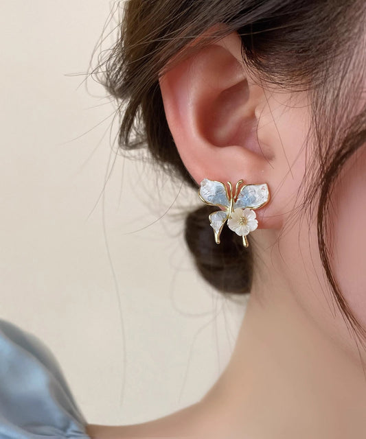 Floral Silver Shell Overgild Sterling Blue Design Original