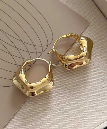 Original Design Gold Metal Hoop Earrings YD006