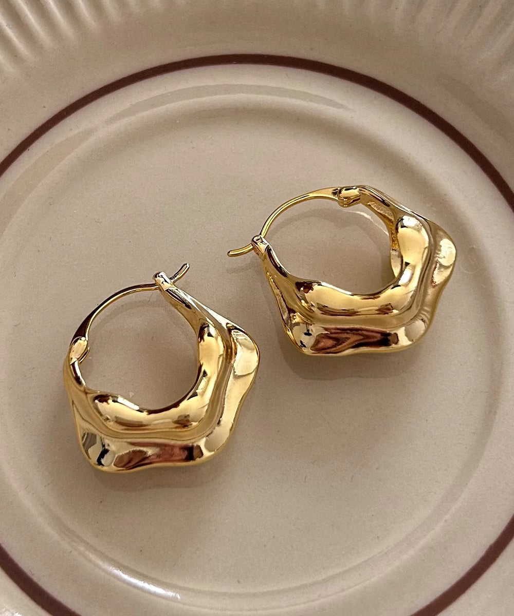 Original Design Gold Metal Hoop Earrings YD006