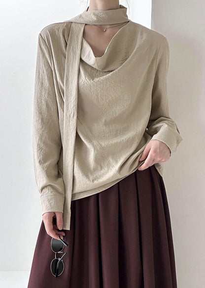 Haut à ruban uni kaki original pour le printemps