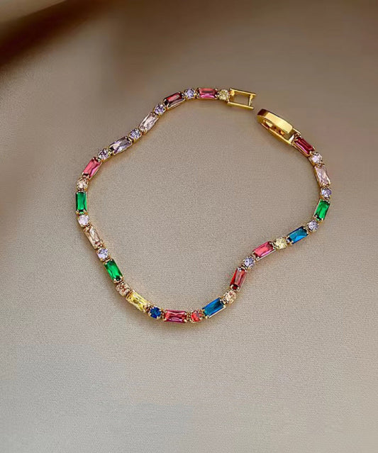 Design Chain Original Overgild Zirco Armband Regenbogen