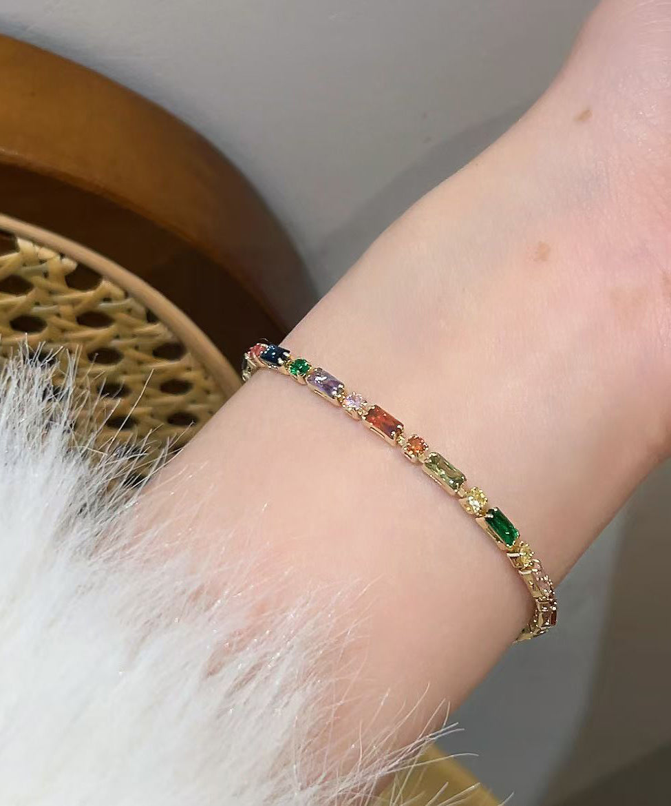 Design Chain Original Overgild Zirco Armband Regenbogen