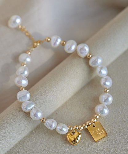 Perlenarmband Legierung Charm Quaste Liebesdesign Original Weiß