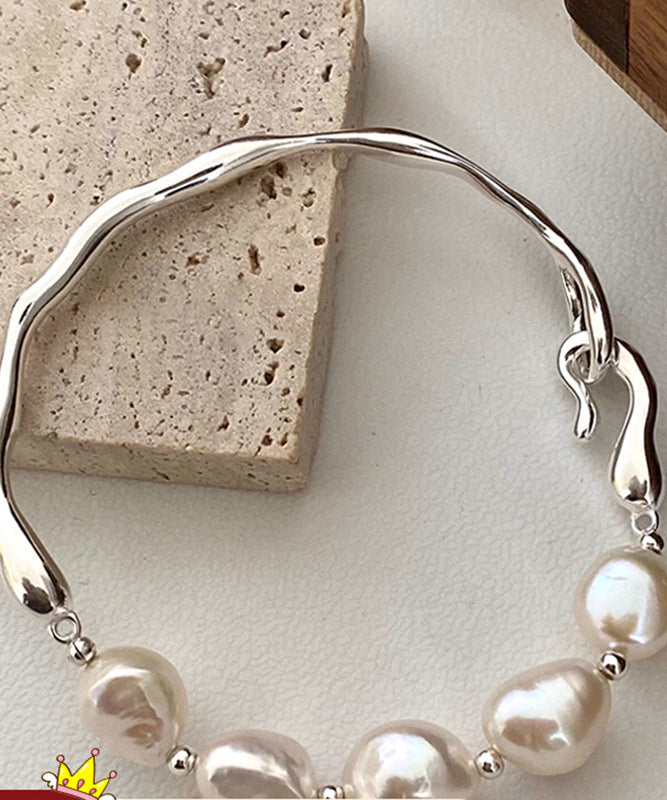 Original Design White Sterling Silver Pearl Bracelet QD034