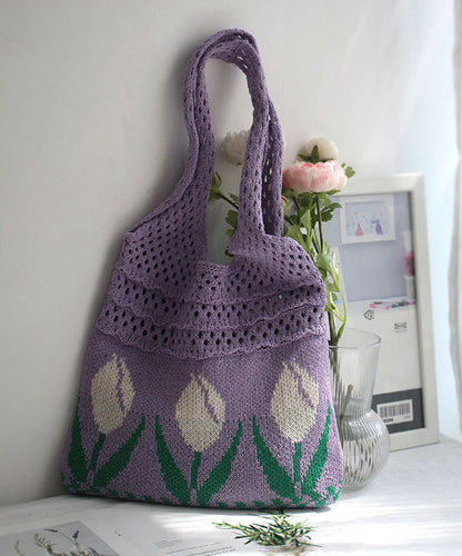 Sac à bandoulière en tricot jacquard creux original SX1030