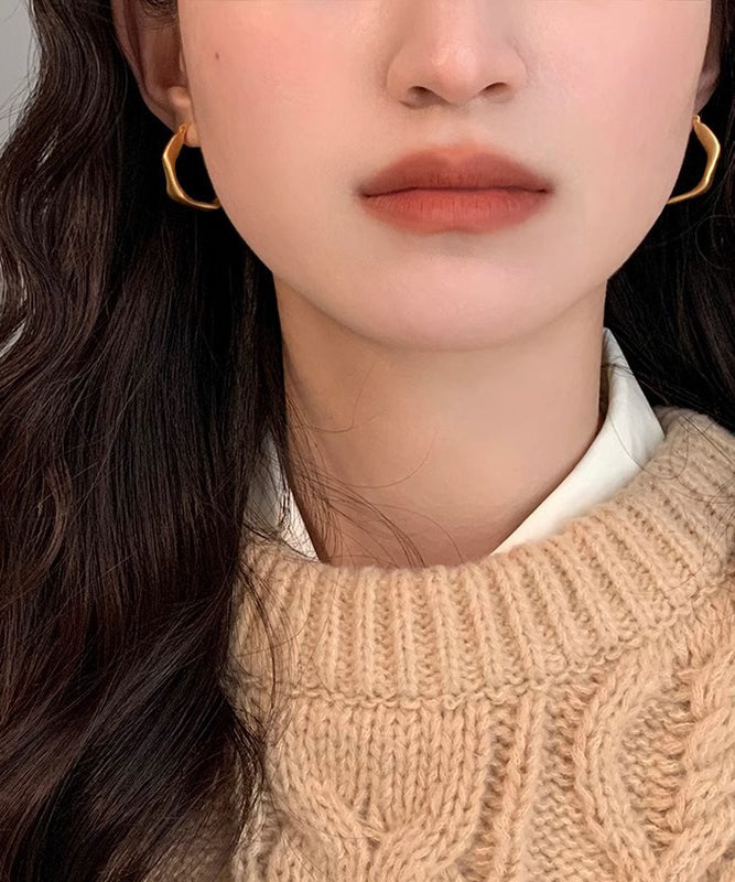 Earrings Oversize Gold Metal Hoop