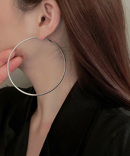 Oversize Silk Metal Circle Hoop Earrings ZZ039