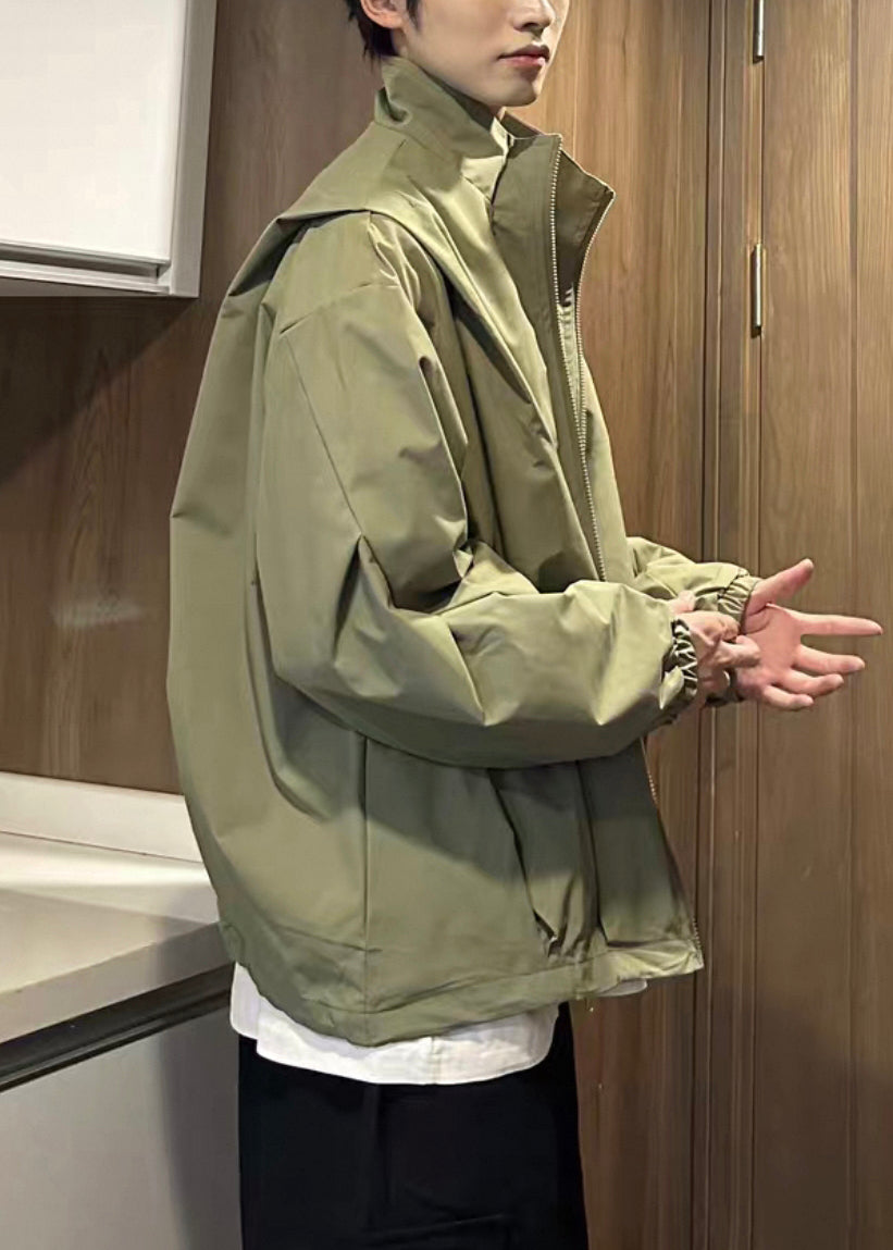 Männer Mantel Mit Reißverschluss Größe Armee Baumwolle Frühling