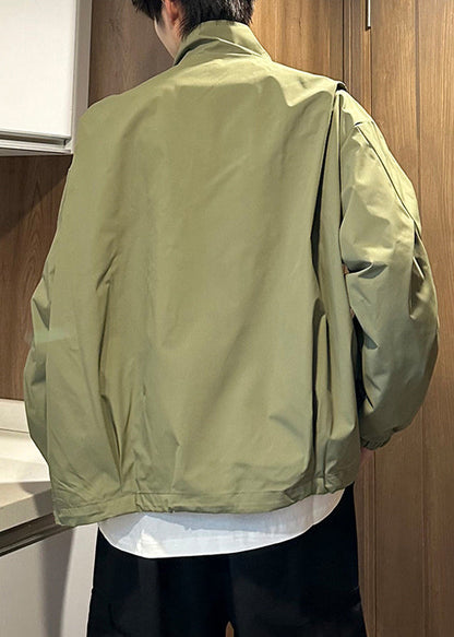 Männer Mantel Mit Reißverschluss Größe Armee Baumwolle Frühling